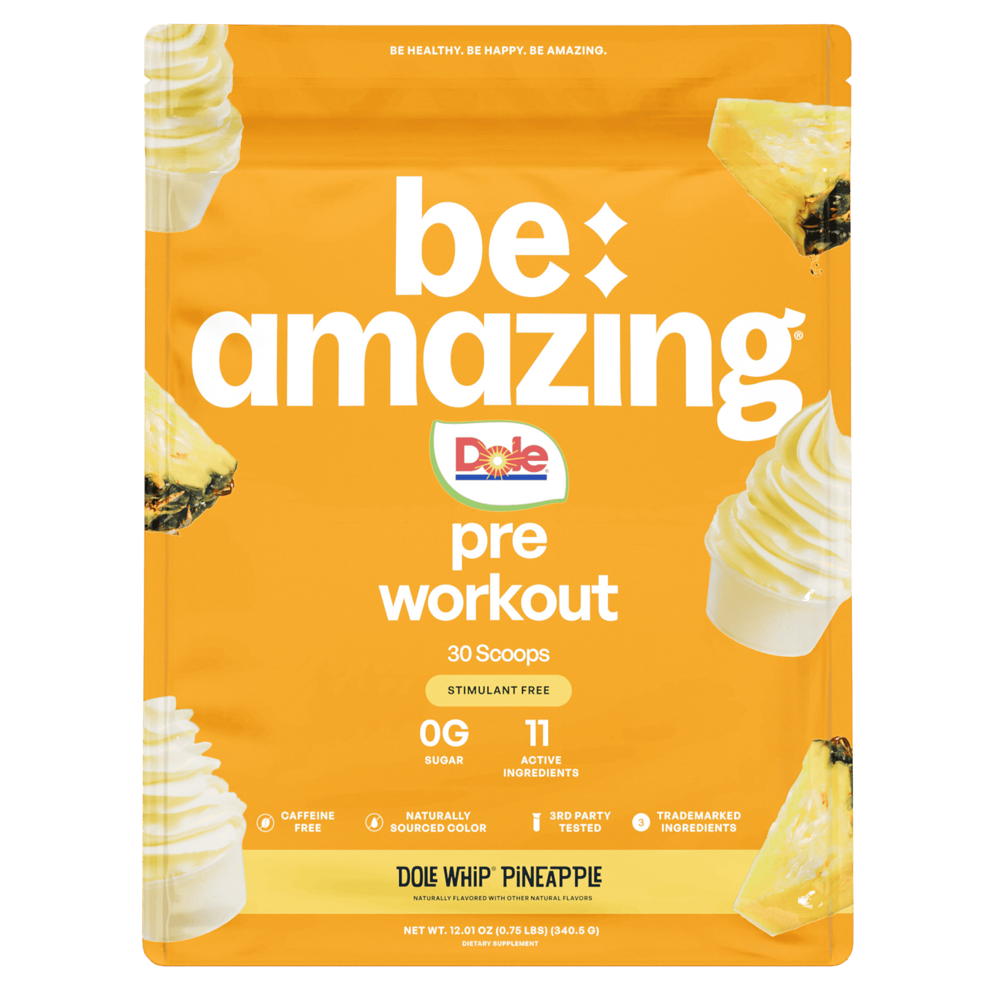 Be Amazing X Dole Whip® stimulant free pre workout
