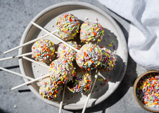 birthday cake pops recipe using BEAM birthday cake vegan protein 