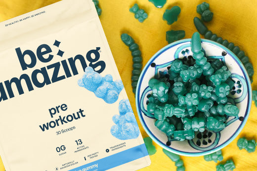 sour blue pre workout gummies