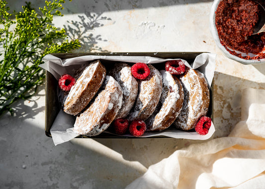 raspberry chia jelly donuts