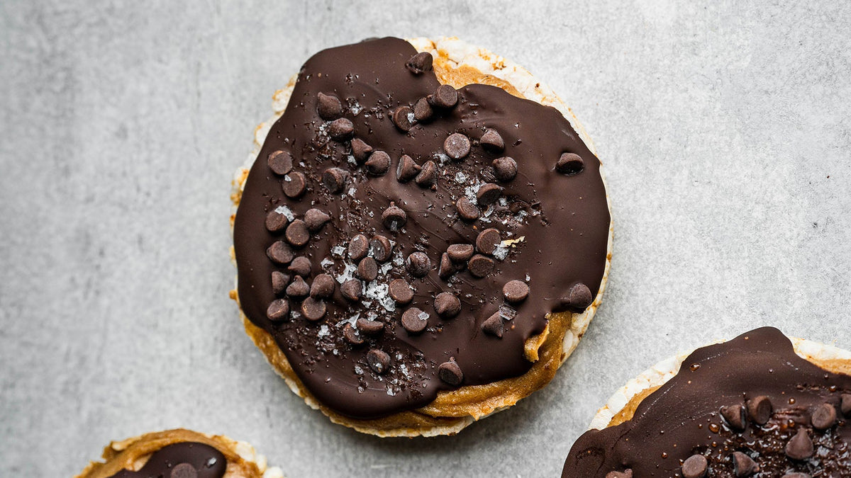 Chocolate covered protein rice cakes