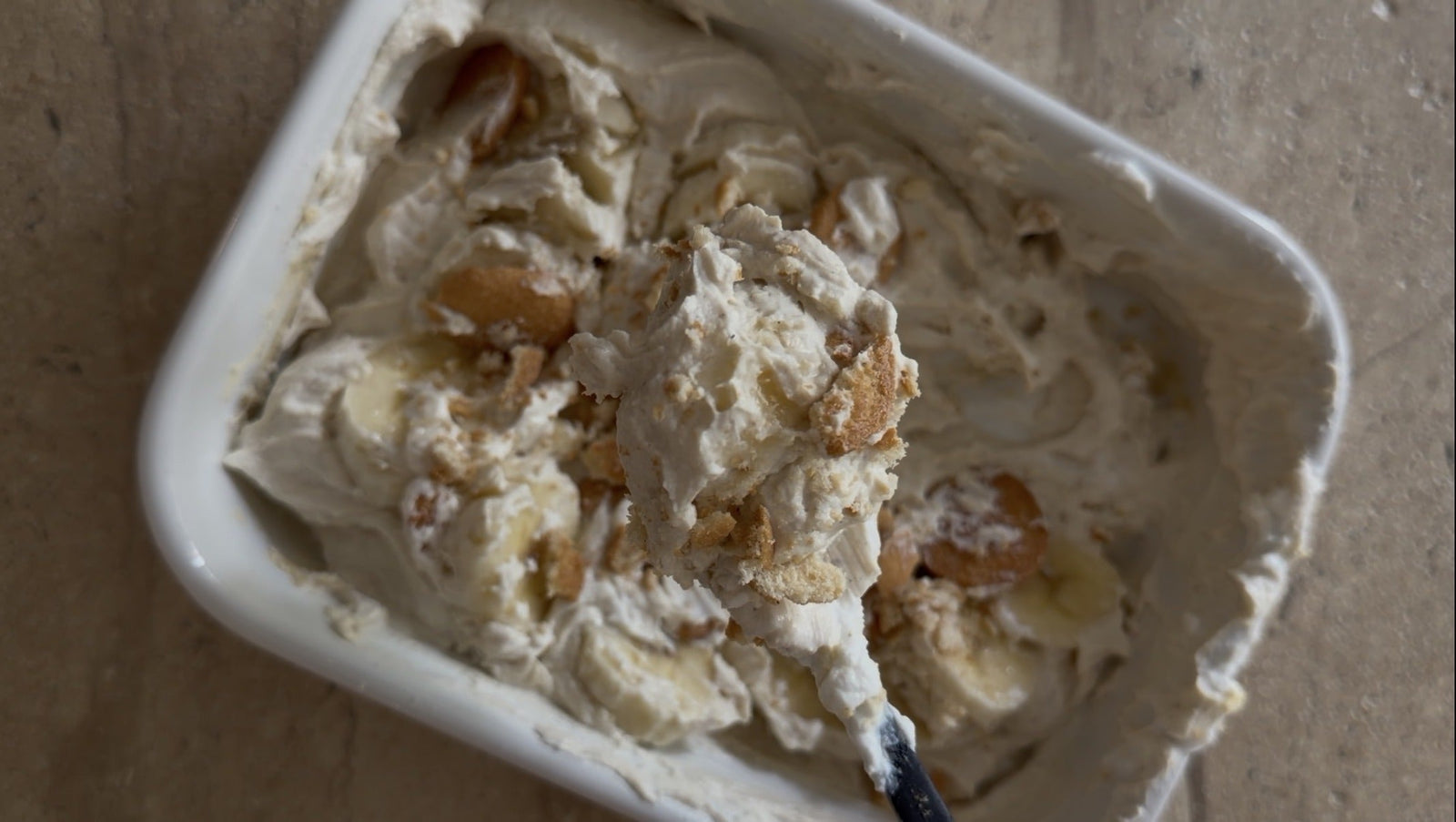 High-protein banana pudding with Nilla wafers