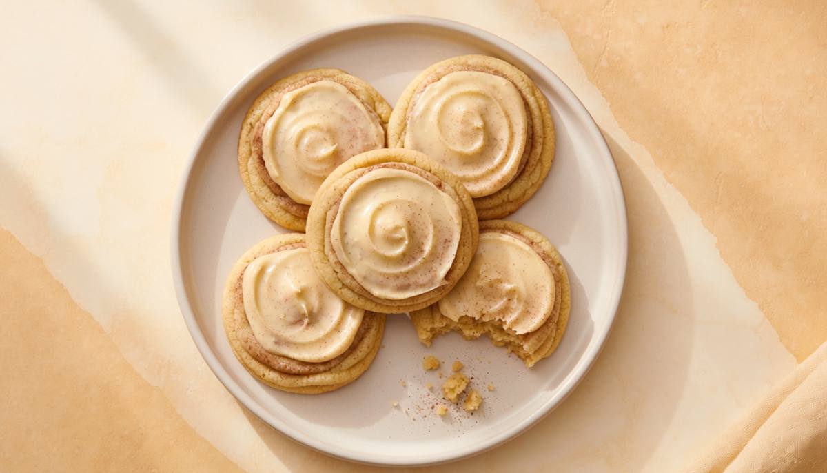 Cinnamon swirl protein sugar cookies with cinnamon cream cheese icing