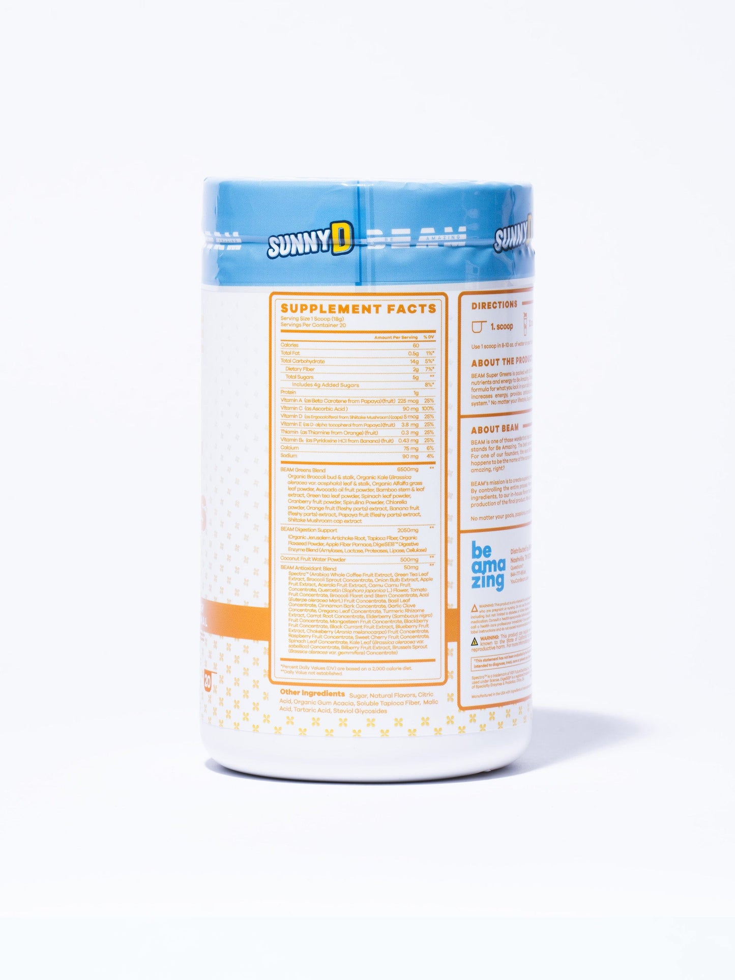 Be Amazing x Sunny D. collab super greens powder