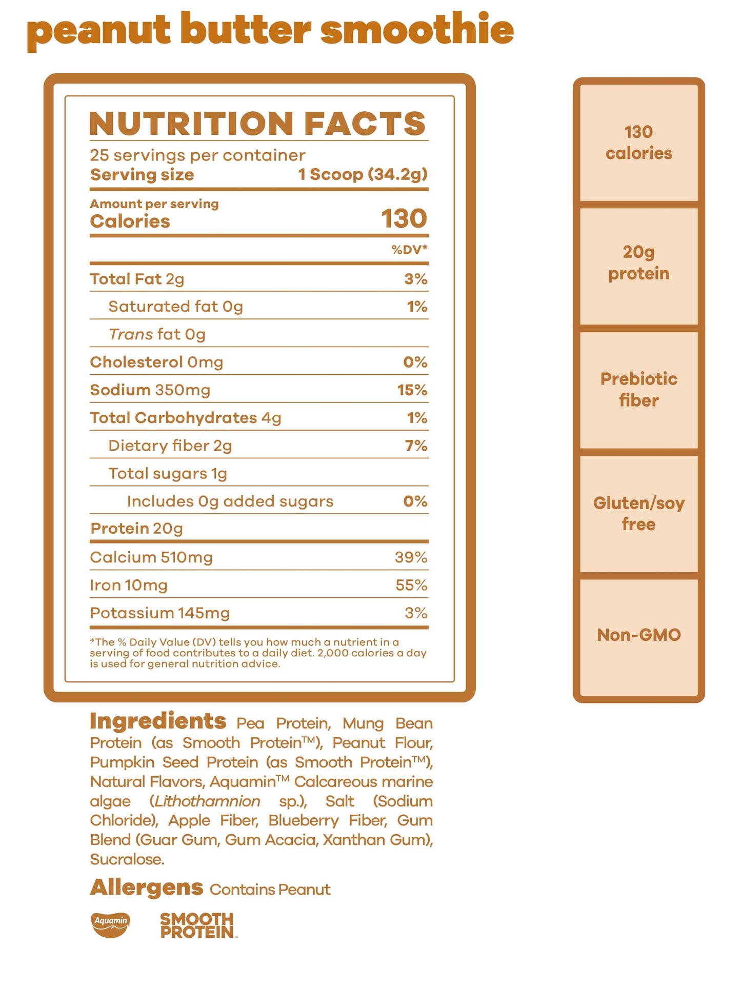 best tasting vegan protein peanut butter smoothie beam be amazing nutrition facts#25 Servings / Peanut Butter Smoothie