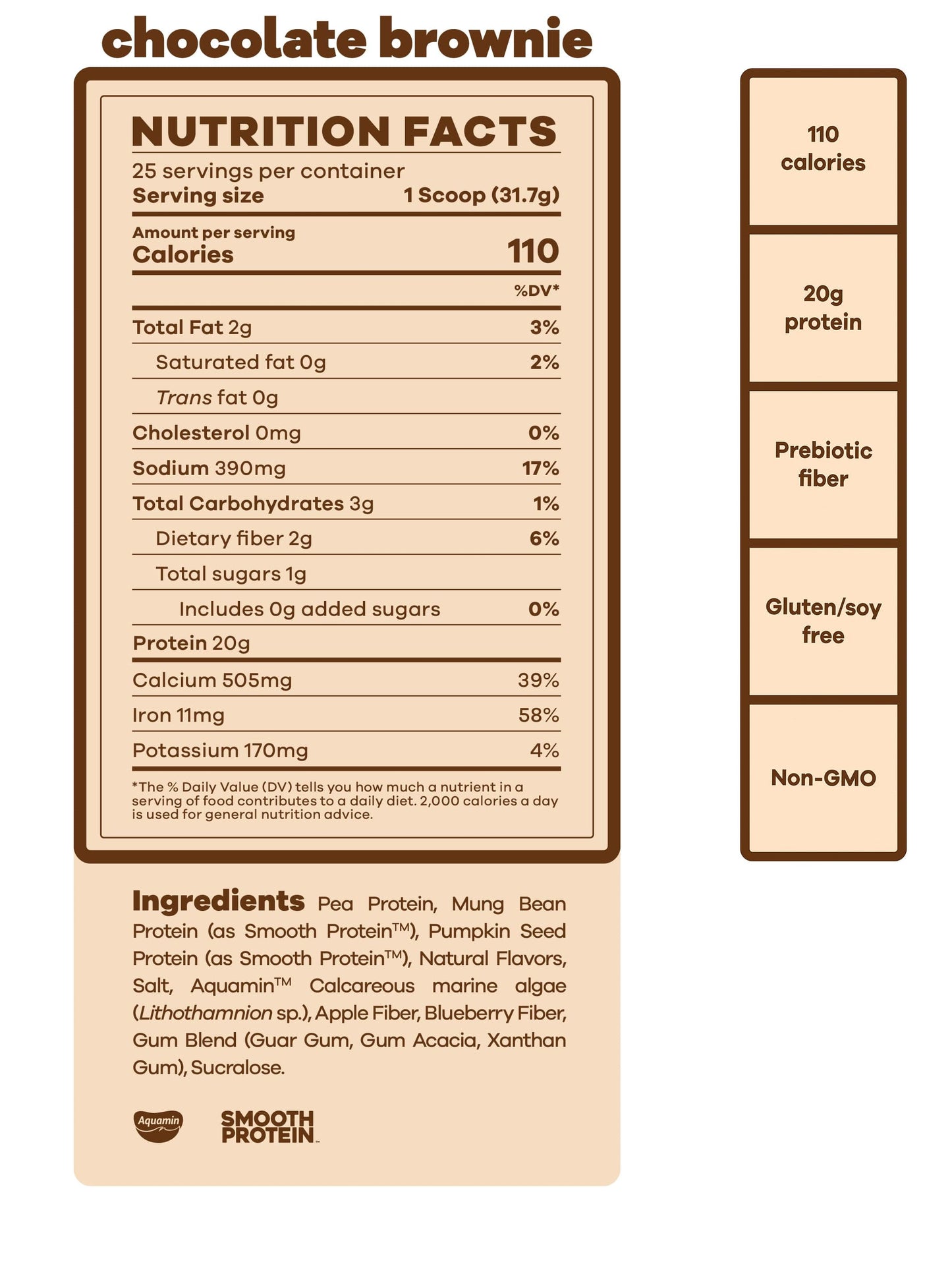 best tasting vegan protein chocolate brownie beam be amazing nutrition facts#25 Servings / Chocolate Brownie Batter